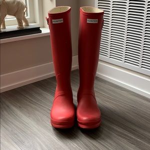 Red HUNTER rain boots